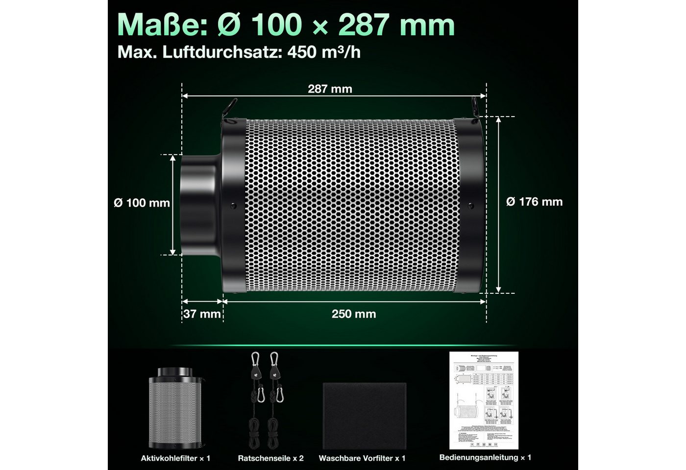 Clanmacy Aktivkohlefilter Aktivkohlefilter Geruchsfilter Carbon Filter Anti Geruch Luftfilter Bild 3
