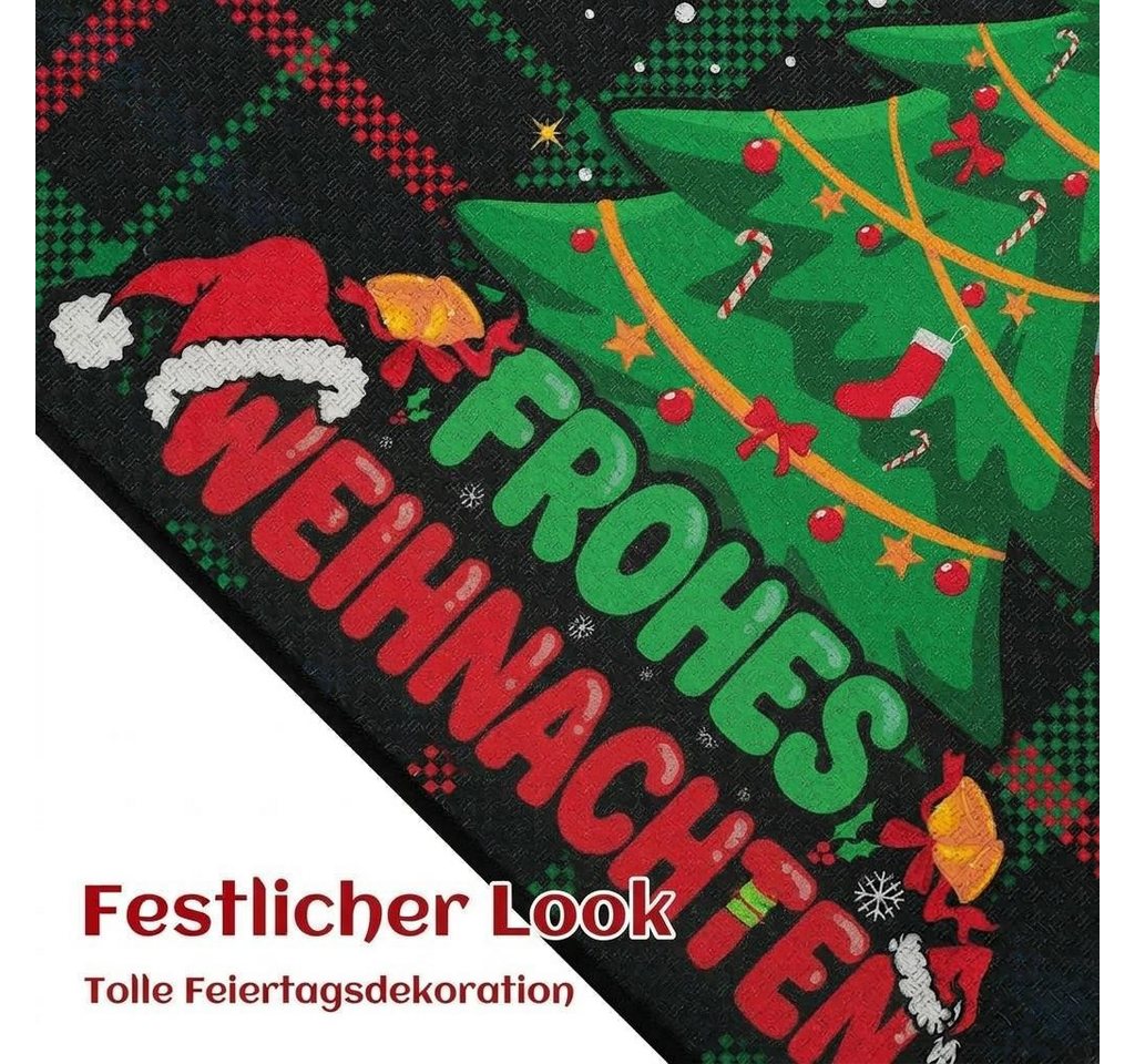 GarveeMore Universal-Fußmatten Weihnachten Fußmatte mit Karo-Muster, rutschfest & waschbar, mehrere Größen für Innen- & Außenbereich, Weihnachten Fußmatte Bild 5