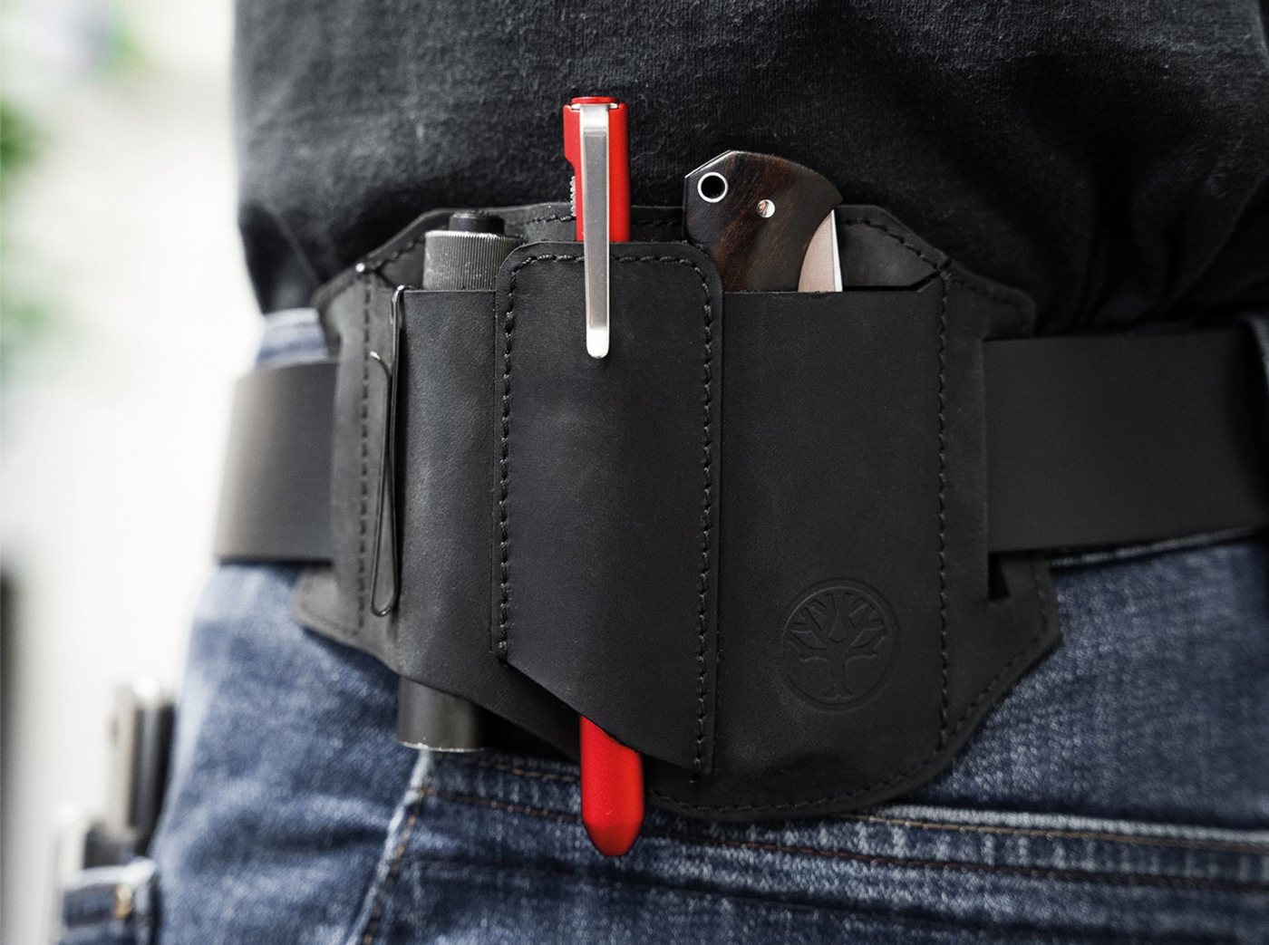 Böker Manufaktur Solingen Taschenmesser Böker Manufaktur Solingen Lederholster ED-Three Schwarz Bild 4