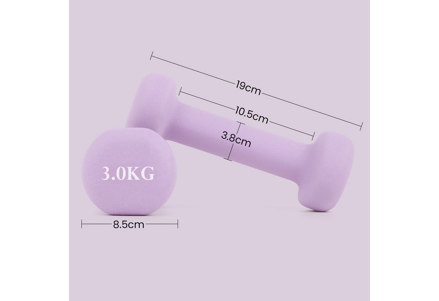 DAITORE Kurzhantel Hantelset, Neopren Hanteln Gewichte, 2er-Set, 1–3kg, (Sechseckig, Kurzhanteln, Hantelset), für Krafttraining und Fitnesskurse Bild 4