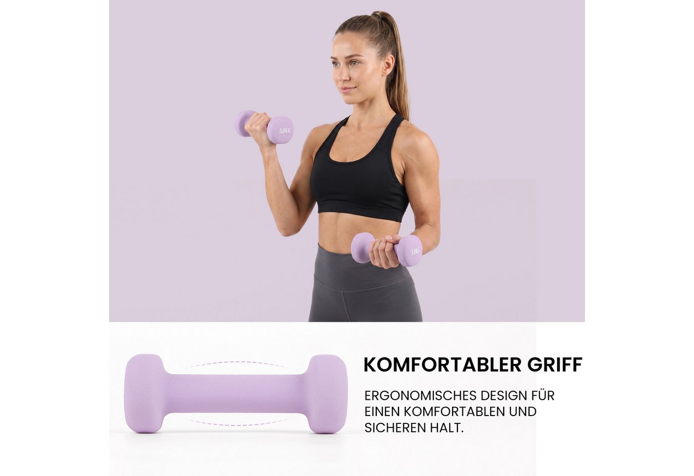 DAITORE Kurzhantel Hantelset, Neopren Hanteln Gewichte, 2er-Set, 1–3kg, (Sechseckig, Kurzhanteln, Hantelset), für Krafttraining und Fitnesskurse Bild 5