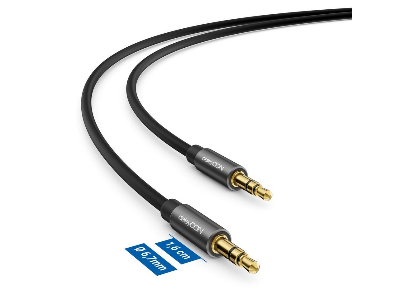 deleyCON deleyCON 1,5m Klinke Audio Stereo AUX Kabel 3,5mm Klinkenkabel Audio-Kabel Bild 2