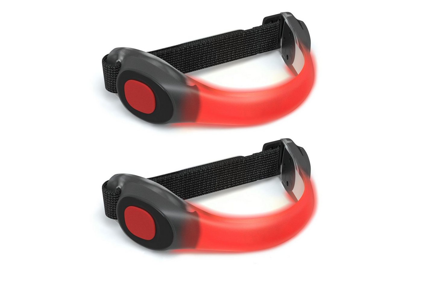 EAZY CASE Fahrradreflektor 2er Set LED Binkarmband, Reflektorband Joggen Reflektor Armband Jogging Armband LED Licht Rot Bild 4