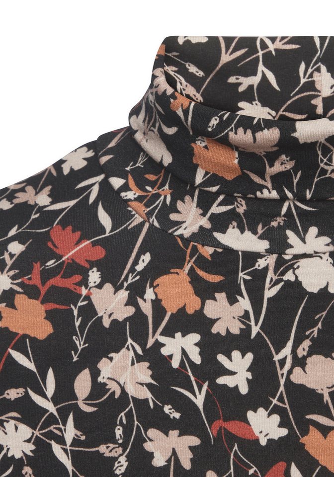 LASCANA Rollkragenshirt mit Blumenprint, Jerseyshirt, modisches Basic Bild 2