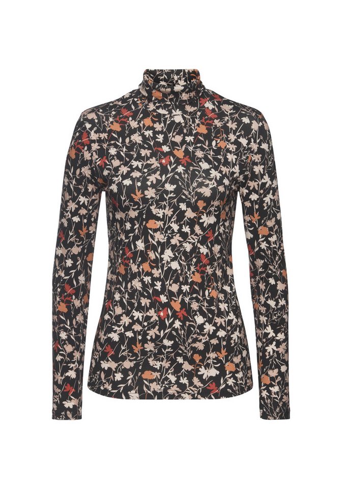 LASCANA Rollkragenshirt mit Blumenprint, Jerseyshirt, modisches Basic Bild 3