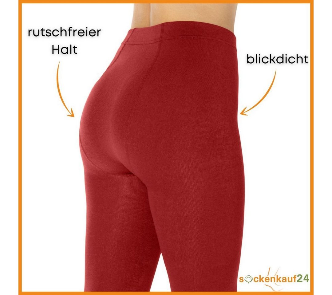 sockenkauf24 Thermostrumpfhose Damen Strumpfhose mit Innenfleece in 10 Farben (Rot 38-40) extra warm Winter Strumpfhose WP Bild 2
