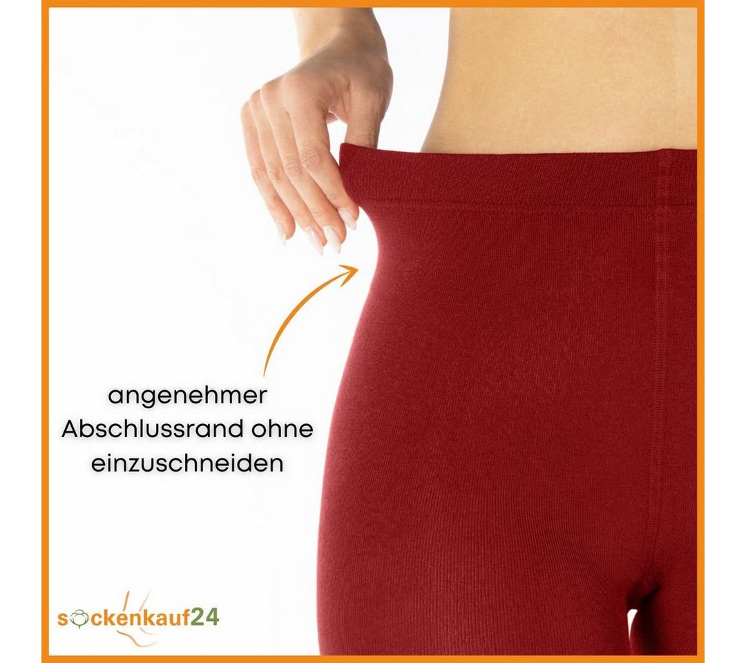 sockenkauf24 Thermostrumpfhose Damen Strumpfhose mit Innenfleece in 10 Farben (Rot 38-40) extra warm Winter Strumpfhose WP Bild 3