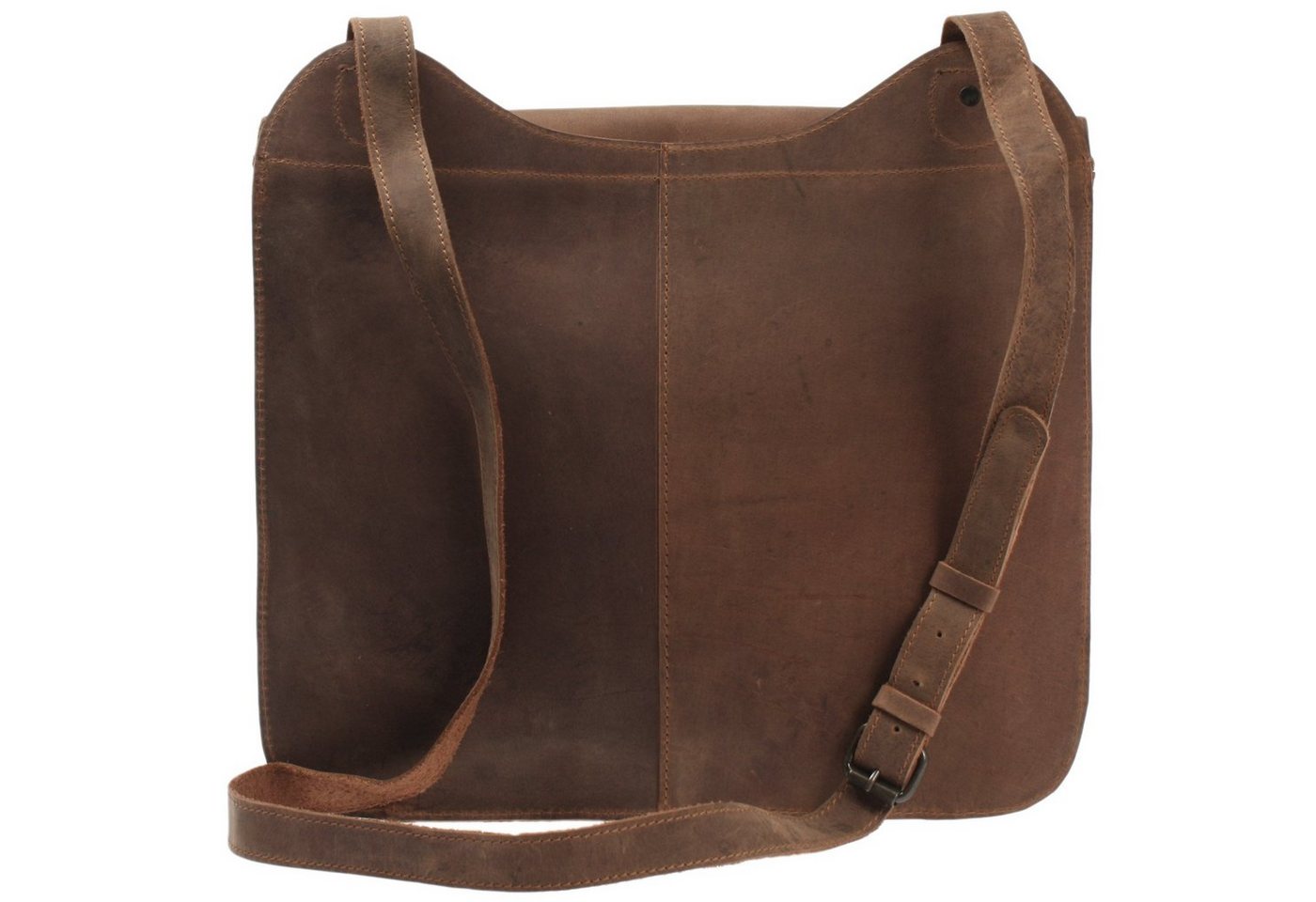 LECONI Aktentasche Messenger Bag Arbeitstasche DIN A4 Damen Herren Echt Leder LE3020, Überschlag mit Schnalle – verstellbarer Schulterriemen – 36×29×8 cm Bild 2