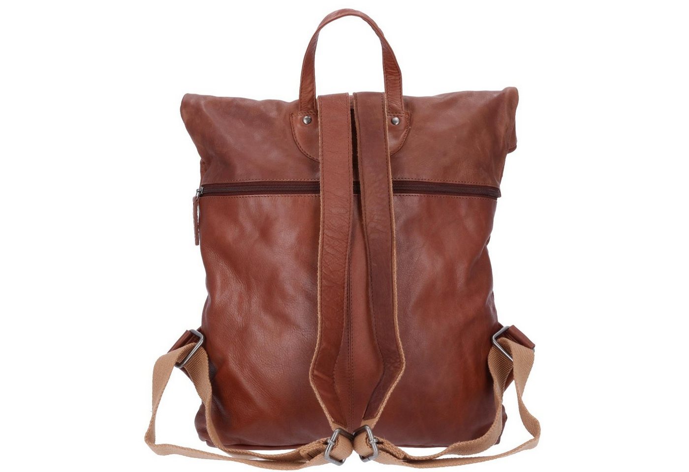 The Skandinavian Brand Freizeitrucksack The Skandinavian Brand Lady Backpack Washed Leather Cognac (1-tlg)