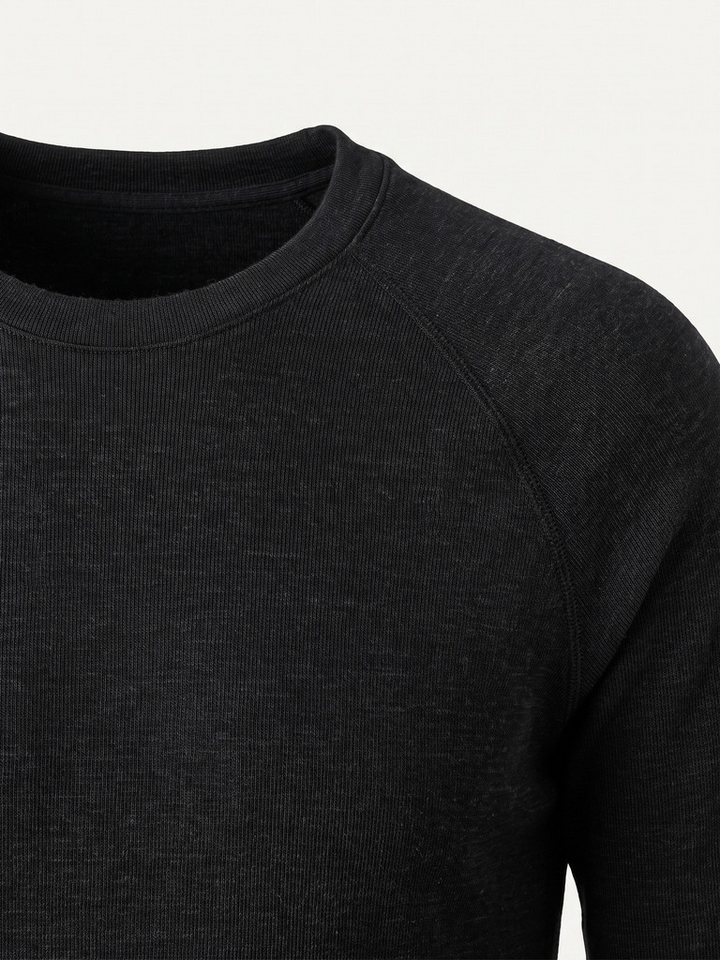Black Snake Thermounterhemd nahtloses Thermo-Langarmshirt aus Merino-Wolle-Mix für aktive Herren (Thermo-Unterhemd, 1-St., Schwarz Melange M) Geruchshemmende Merinowolle wärmt und lässt die Haut gut durchatmen Bild 2