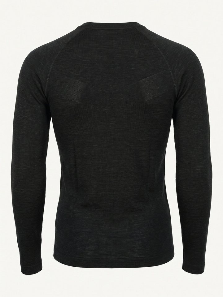 Black Snake Thermounterhemd nahtloses Thermo-Langarmshirt aus Merino-Wolle-Mix für aktive Herren (Thermo-Unterhemd, 1-St., Schwarz Melange M) Geruchshemmende Merinowolle wärmt und lässt die Haut gut durchatmen Bild 4