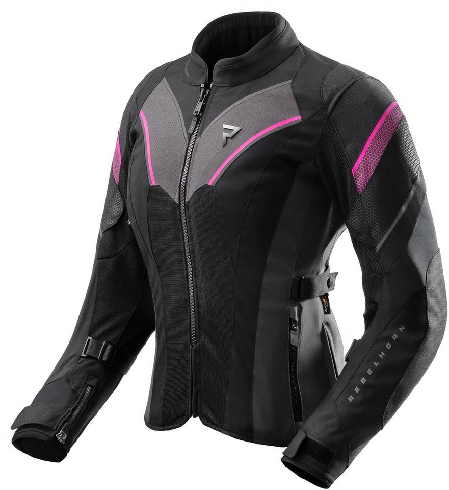 Rebelhorn Motorradjacke Hiflow 5 wasserdichte Damen Motorrad Textiljacke Rückenprotektor enthalten,Verbindungsreißverschluss,Ellenbogenpro Bild 3