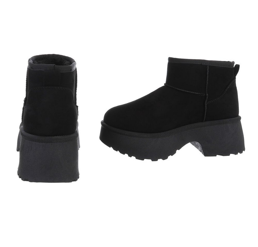 Ital-Design Plattform Ankle Boots für Damen – Stilvoll & Bequem Snowboots (90503049) Blockabsatz Stiefeletten in Schwarz