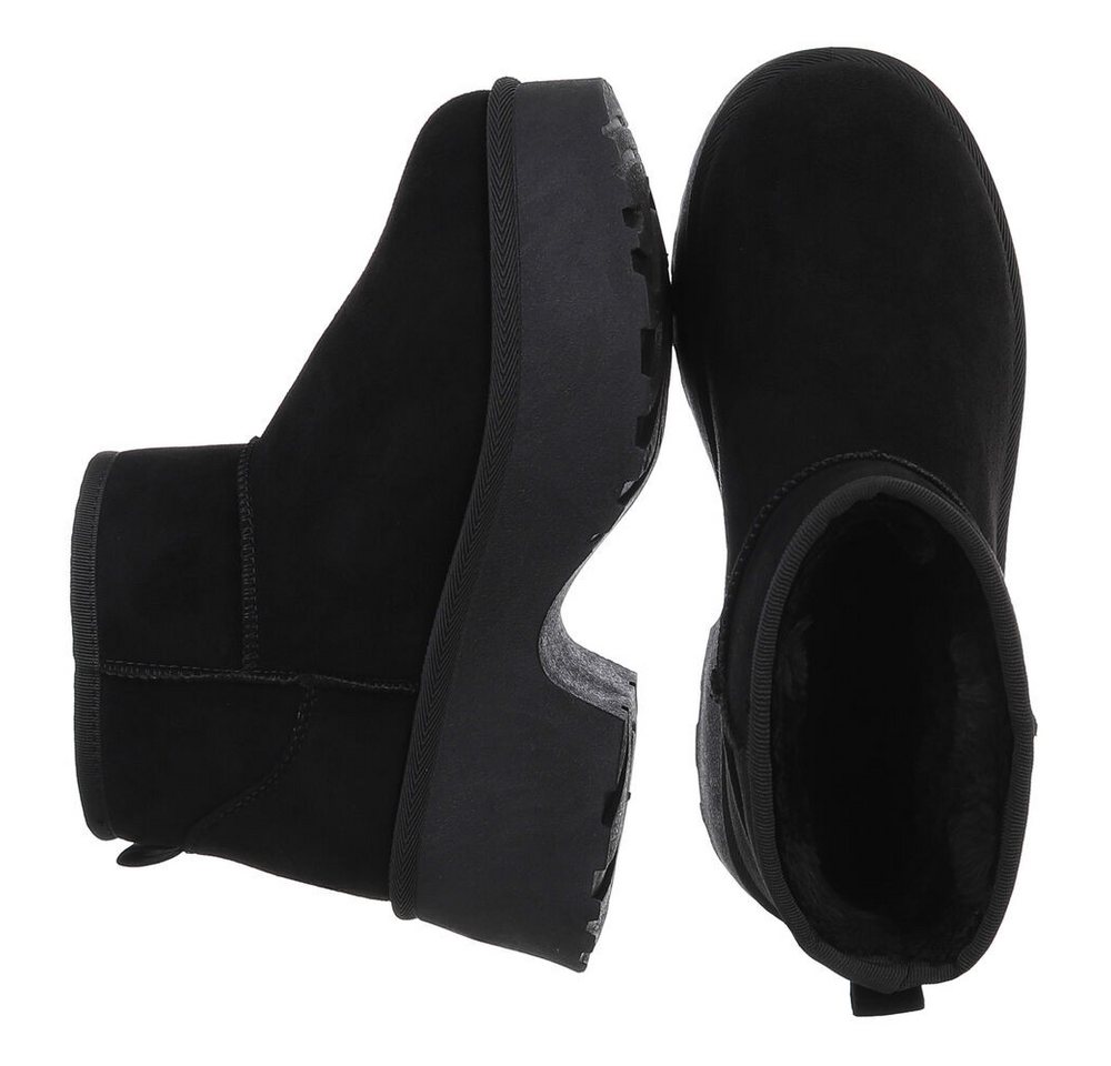 Ital-Design Plattform Ankle Boots für Damen – Stilvoll & Bequem Snowboots (90503049) Blockabsatz Stiefeletten in Schwarz Bild 2