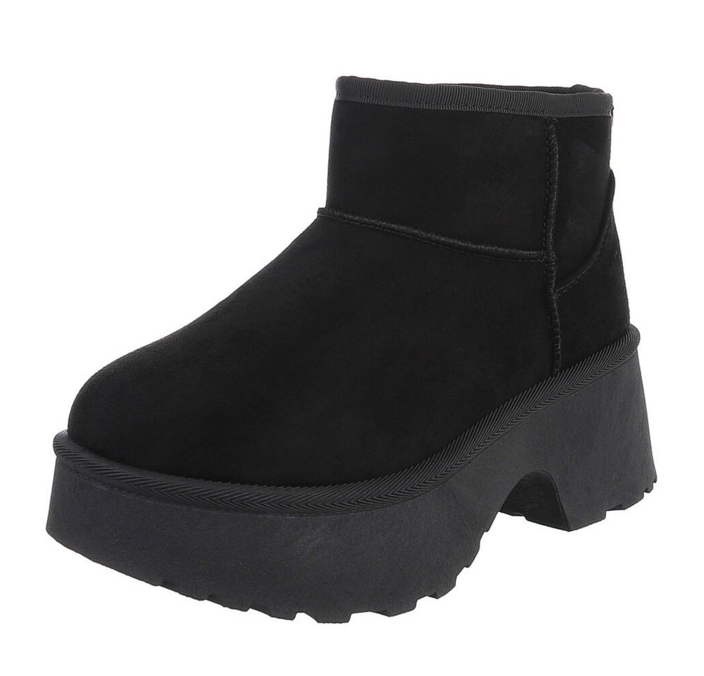 Ital-Design Plattform Ankle Boots für Damen – Stilvoll & Bequem Snowboots (90503049) Blockabsatz Stiefeletten in Schwarz Bild 5
