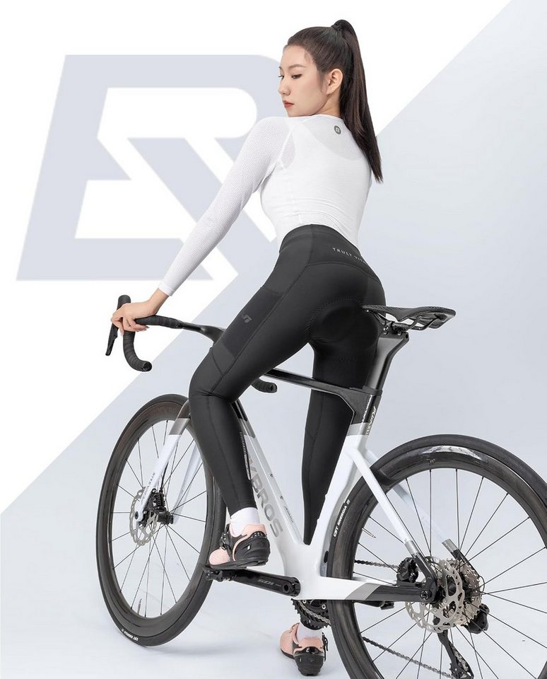 ROCKBROS Fahrradhose Winter Fahrradhose Damen Gepolstert Elastisch Bild 5