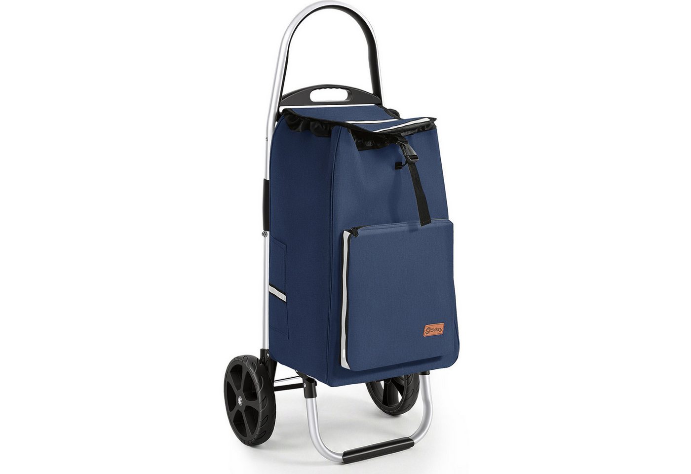 Sekey Einkaufstrolley Aluminium 2-in-1 Faltbar Einkaufstrolley Treppensteiger mit Kühltasche, 50 l Faltbar Einkaufsroller mit großen Rädern und Sackkarren-Funktion Bild 3