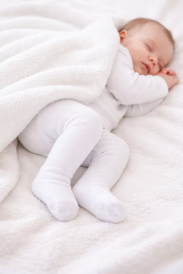 La Bortini Thermostrumpfhose Warme Baby Strumpfhose in Weiß für Neugeborene und Kleinkinder warm, weich, weiß, 50 56 62 68 74 80 86 92
