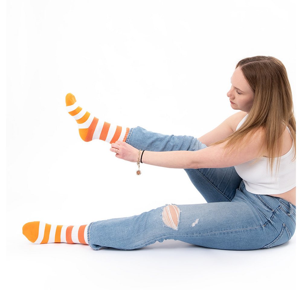 OCCULTO Tennissocken Damen Tennissocken mit Streifen 3er Pack (Modell: Momo) (3-Paar) Bild 2