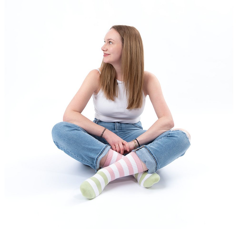OCCULTO Tennissocken Damen Tennissocken mit Streifen 3er Pack (Modell: Momo) (3-Paar) Bild 3