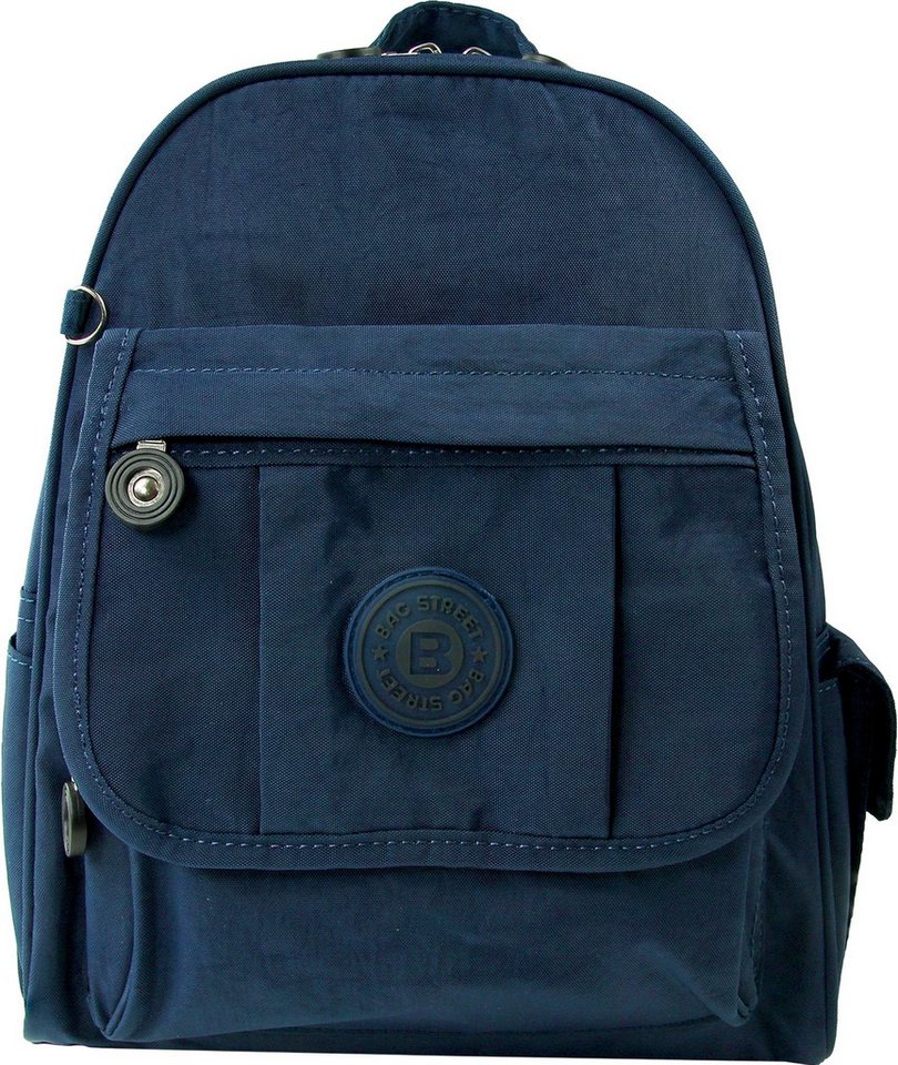 BAG STREET Freizeitrucksack Bag Street Rucksack Crinkle Nylon navy (Cityrucksack), Damen, Jugend Cityrucksack, Freizeitrucksack Nylon, blau ca. 30cm hoch