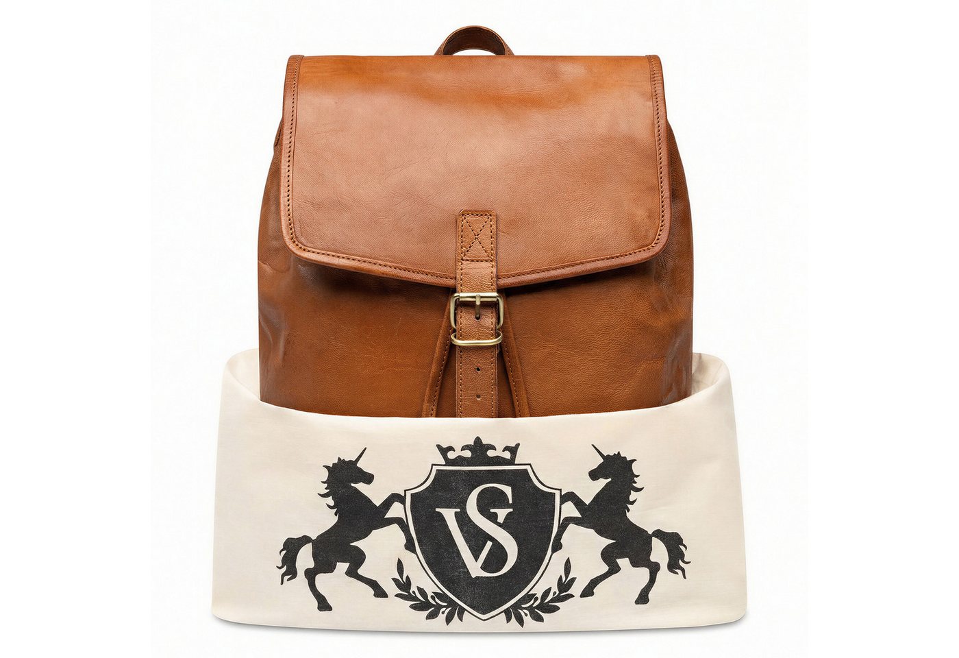 SID & VAIN Rucksack echt Leder Rucksack 15 Zoll Laptop Fach chestnut, Cityrucksack 15,4 Zoll Echtleder, Rucksack Damen Herren hellbraun