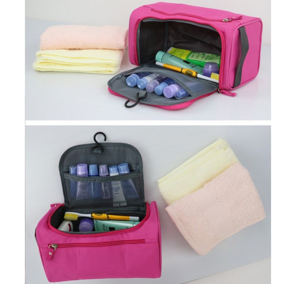 Coonoor Kosmetiktasche Kulturtasche zum Aufhängen, wasserdichte Waschtasche mit 3 Fächern, Reise-Kulturbeutel mit Aufhängehaken für Damen und Herren Bild 3