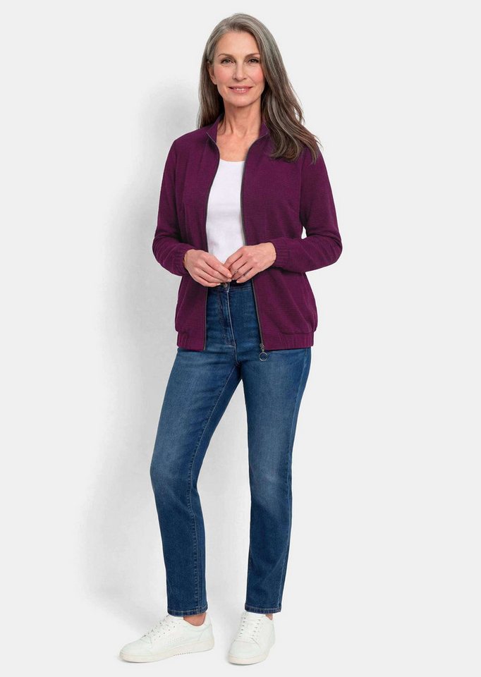 GOLDNER Outdoorjacke Jerseyjacke mit Ottomanstruktur Sportive Blouson-Form mit Stehkragen, Reißverschluss und Gummibund Bild 3