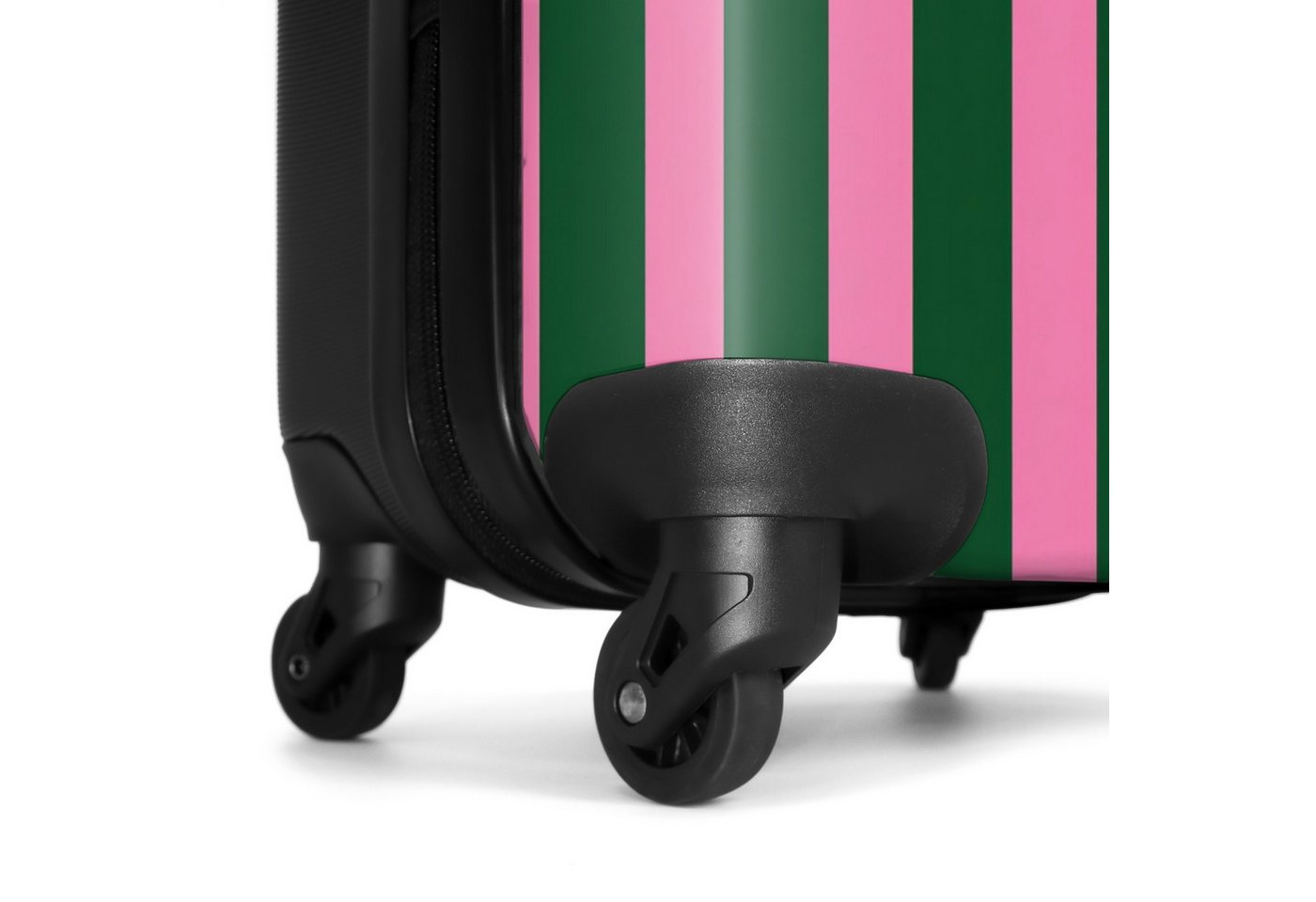 NoBoringSuitcases.com© Hartschalen-Trolley Vertikale Streifen - Grün - Rosa 55x35x20cm, Handgepäck Koffer & Trolleys, Luggage, Reisekoffer Frauen Bild 4
