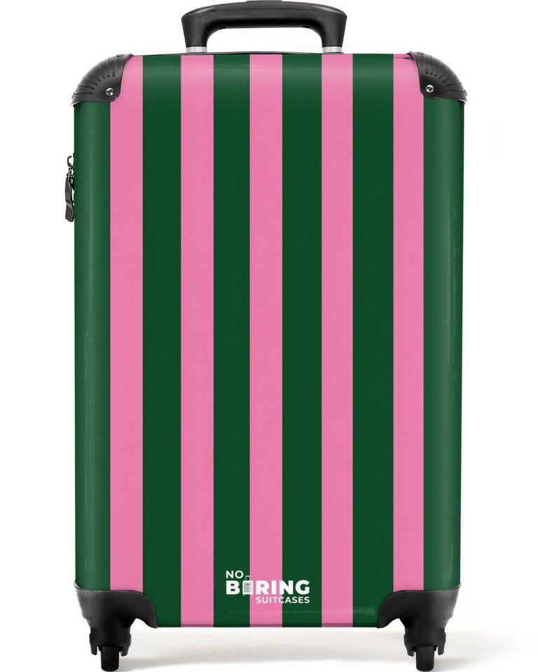NoBoringSuitcases.com© Hartschalen-Trolley Vertikale Streifen - Grün - Rosa 55x35x20cm, Handgepäck Koffer & Trolleys, Luggage, Reisekoffer Frauen Bild 5