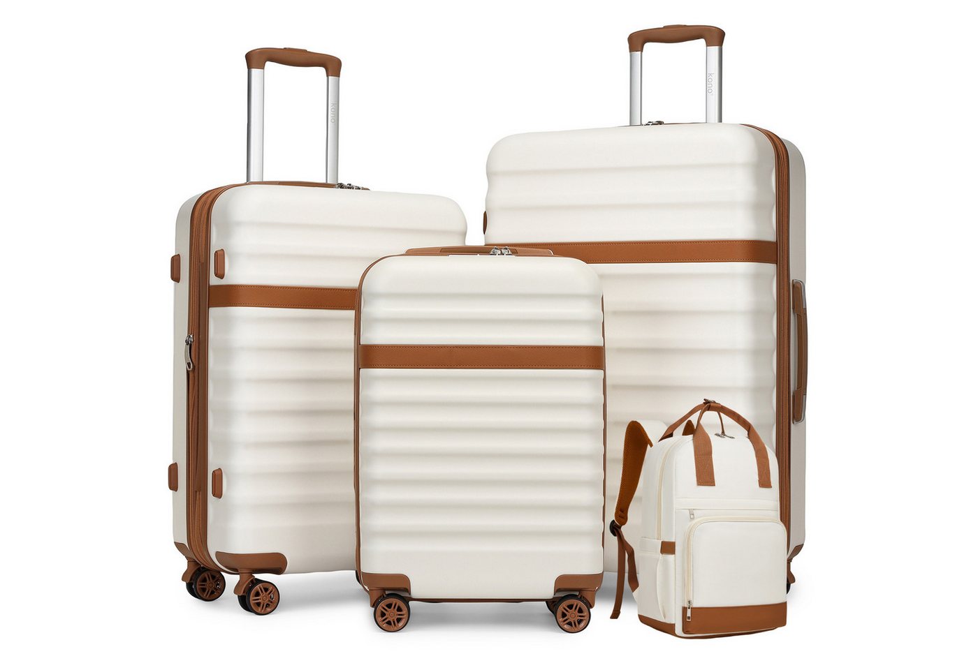 KONO Kofferset ABS+PC Hartschalen-Trolley (55/65/75 cm) + Laptop-Rucksack (41 cm), (4 tlg) Bild 2
