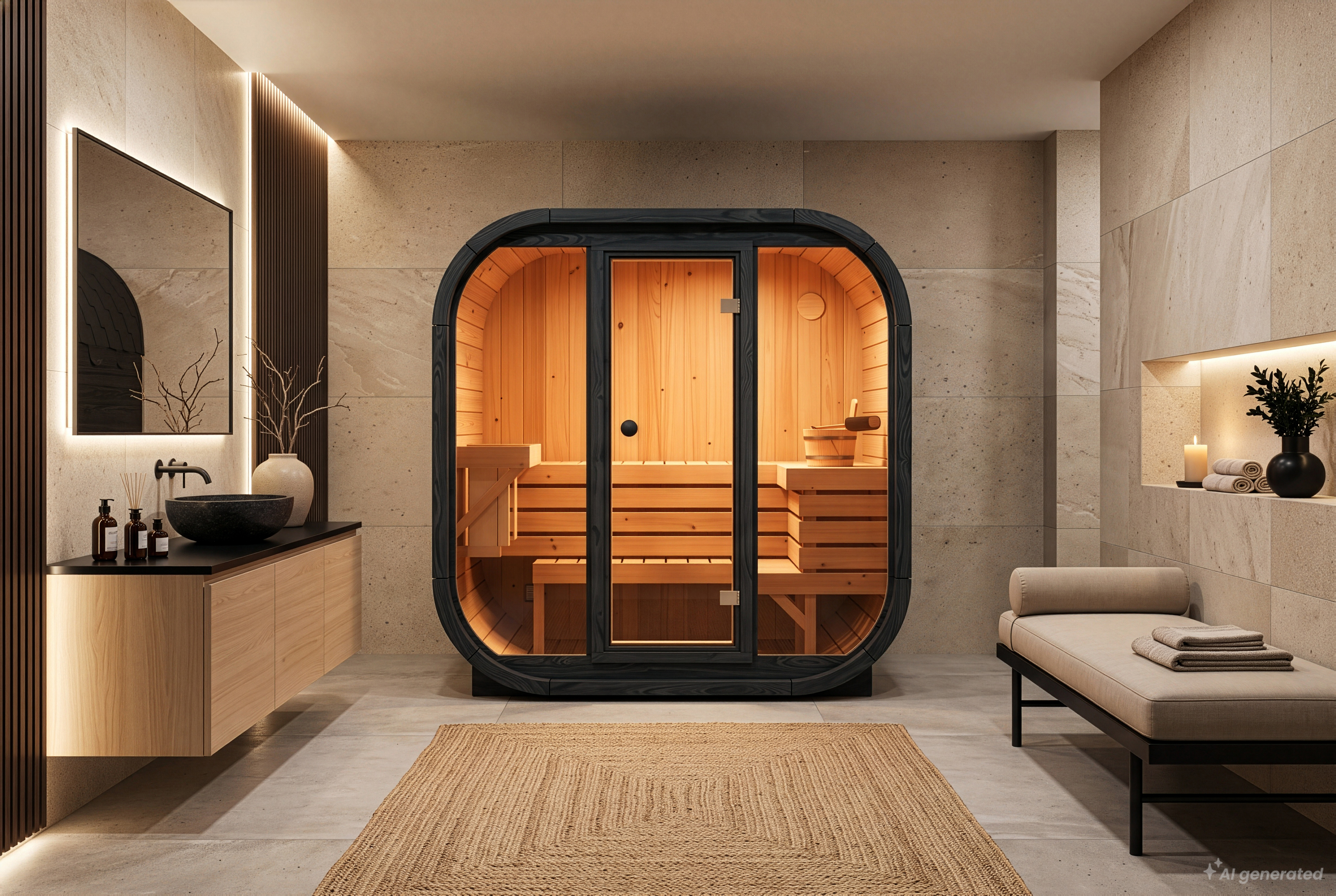 Innensauna Ellipso M black