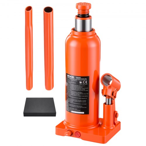VEVOR Hydraulischer Flaschenheber 10 t Hubbereich 23-44 cm Wagenheber für Schwere Pick-ups Lkws Große SUVs und Fahrzeugreparaturen, mit Überlastschutzventil Verbreiterter Basis und Langem Griff