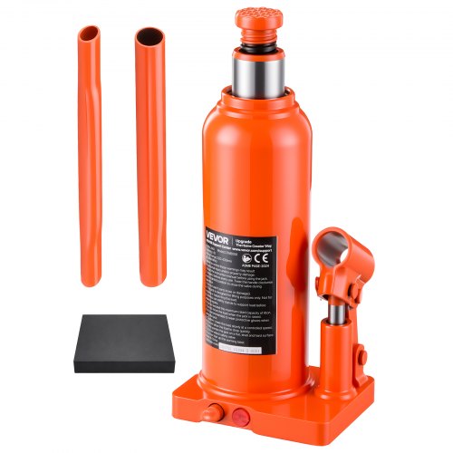 VEVOR Hydraulischer Flaschenheber 6 t Hubbereich 22-43 cm Wagenheber für Limousinen SUVs Pickups Reifenwechsel und Geräteabstützung, mit Überlastschutzventil Verbreiterter Basis und Langem Griff