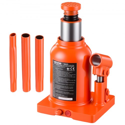 VEVOR Hydraulischer Flaschenheber 12 t Hubbereich 152–272 mm Wagenheber für Schwere Pickups Mittelschwere Lkw Wohnmobile und Fahrzeugreparaturen, mit Verbreiterter Basis und Dreiteiligem Langem Griff