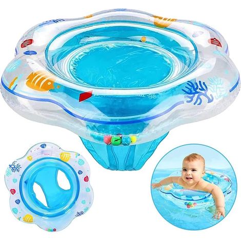 Set Bestehend Aus 1 Babyschwimmring, Aufblasbarer Babybadewanne, Badezubehör Für Kleinkinder Von 6 Bis 36 Monaten Und Schwimmtraining