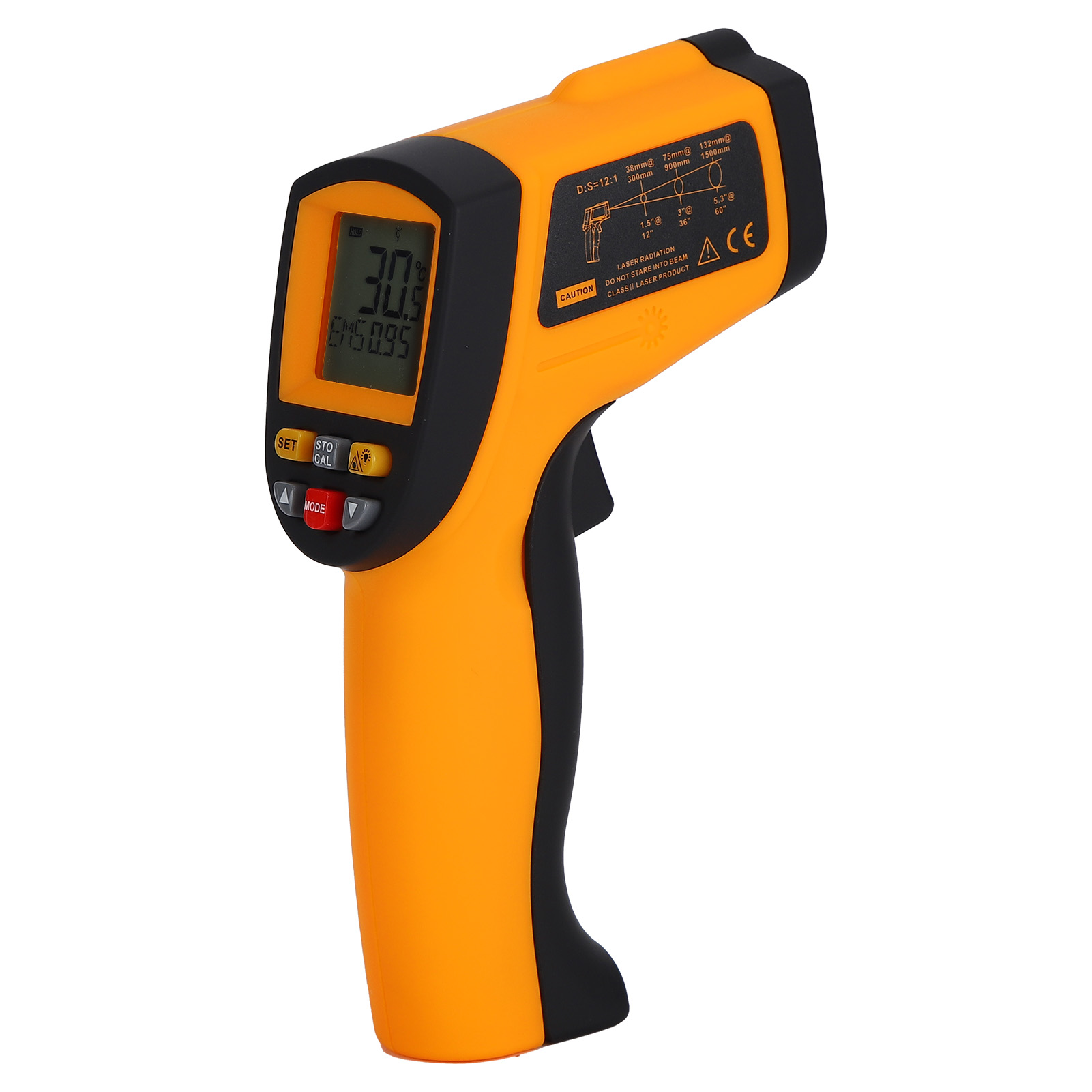 Tragbares Infrarot-heißluftgebläse, Berührungsloses Digitales Thermometer Mit Lcd-bildschirm Für Industrielle Anwendungen