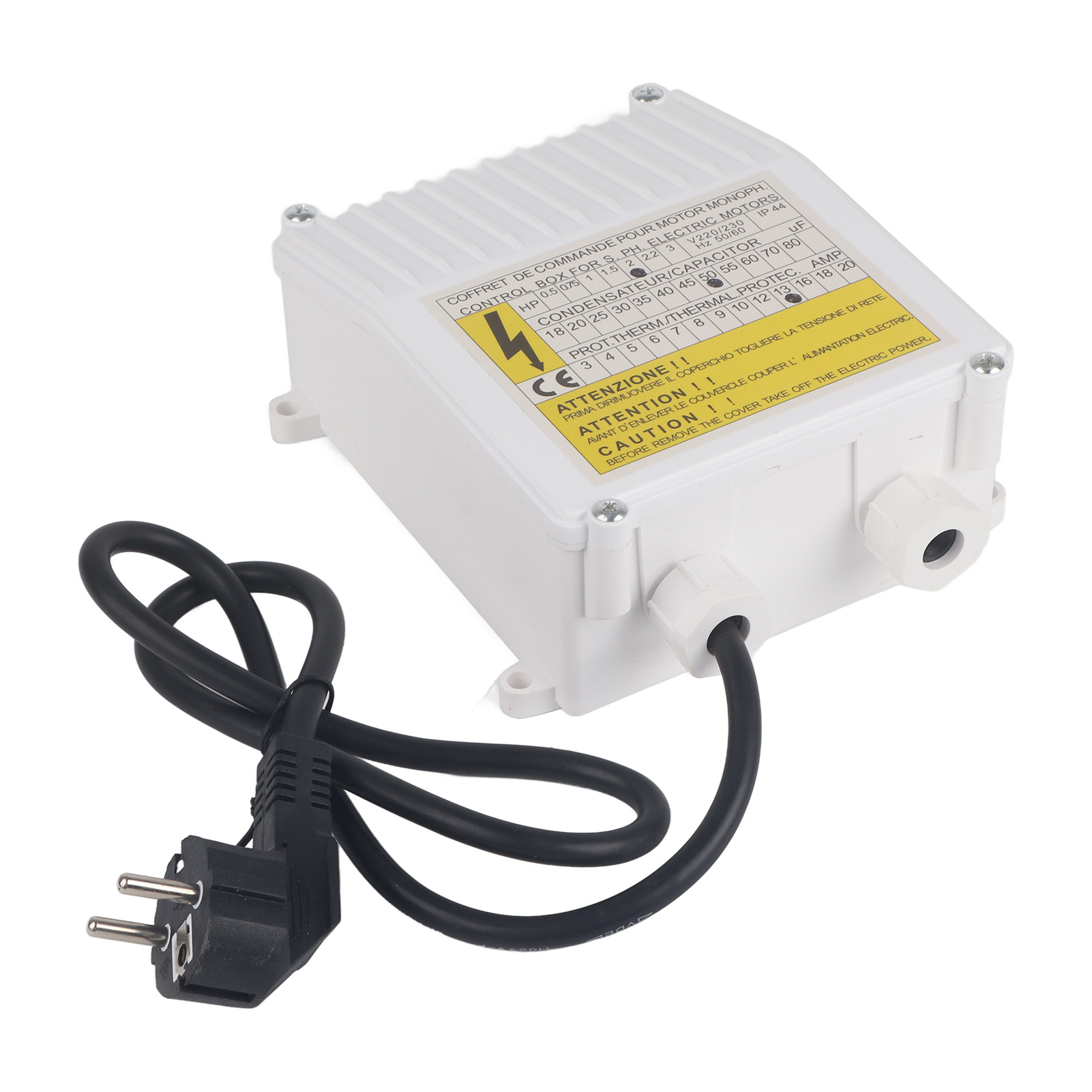 Pumpensteuerkasten Mit Thermoschutz Und Leitungsschutzschalter Für 1,5 Kw (2 Ps), 80 Μf, 25 A Tauchpumpen Für Brunnen, 220 V Eu-stecker