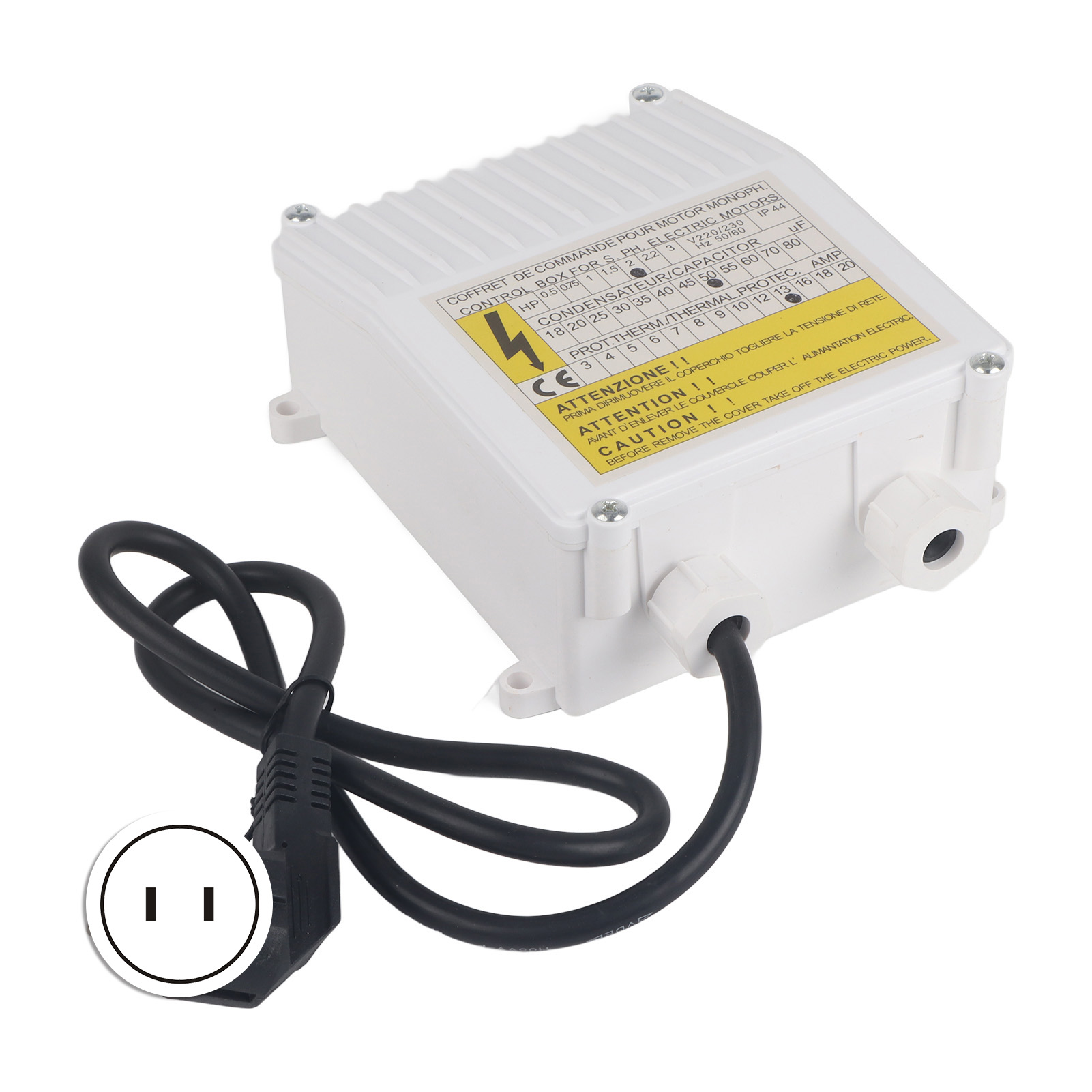Pumpensteuerkasten Mit Integriertem Thermoschutzschalter Für 1,5 Kw 2 Ps 80 Μf 25 A 110 V Us-stecker Hauswasser-tauch- Und Saugpumpen