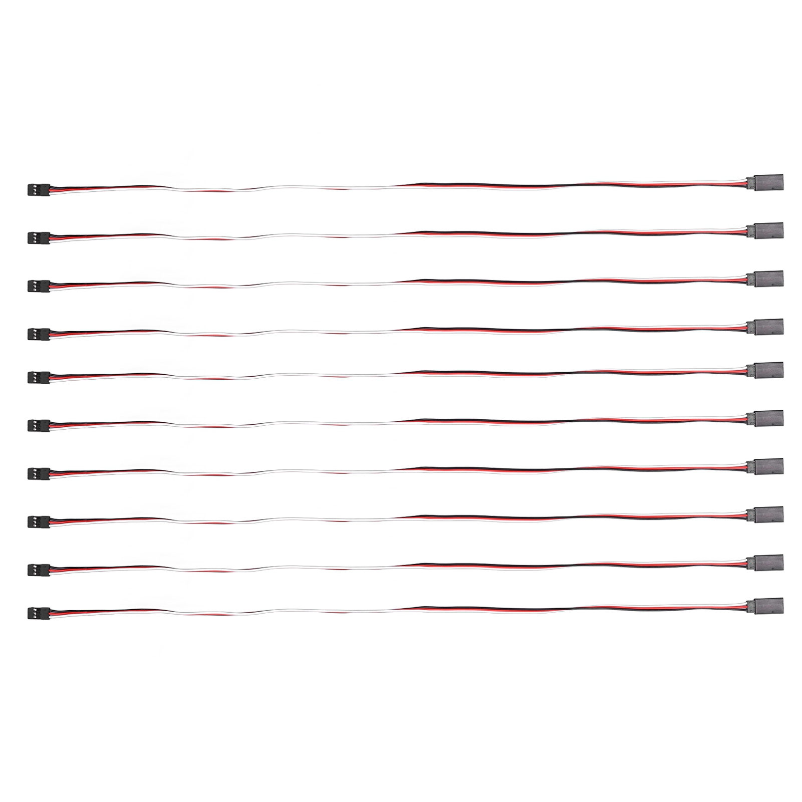 10 Stück 3-polige 50 Cm Servo-verlängerungskabel Für Ferngesteuerte Modellautos – Messingkern-stecker/buchse