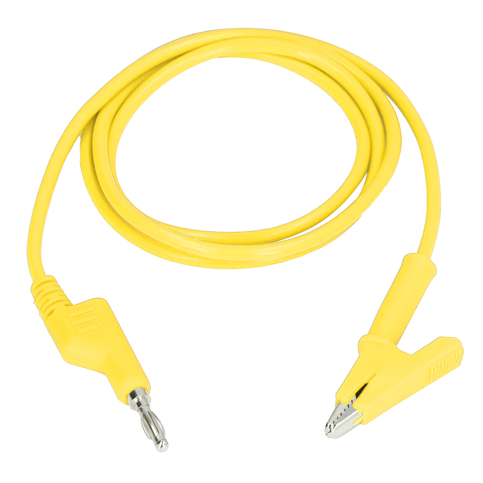 Flexibles Prüfkabel Mit Krokodilklemmen Und Bananensteckern, 4 Mm, Gelb, Für Elektrische Anwendungen J.70035-1