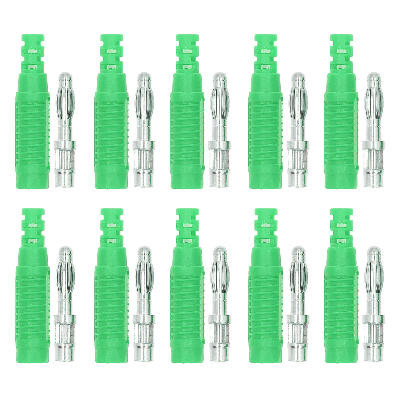 10 Sets Messing-bananenstecker-stecker Pa-rohr-isolieradapter-sonde J.10031 Grün