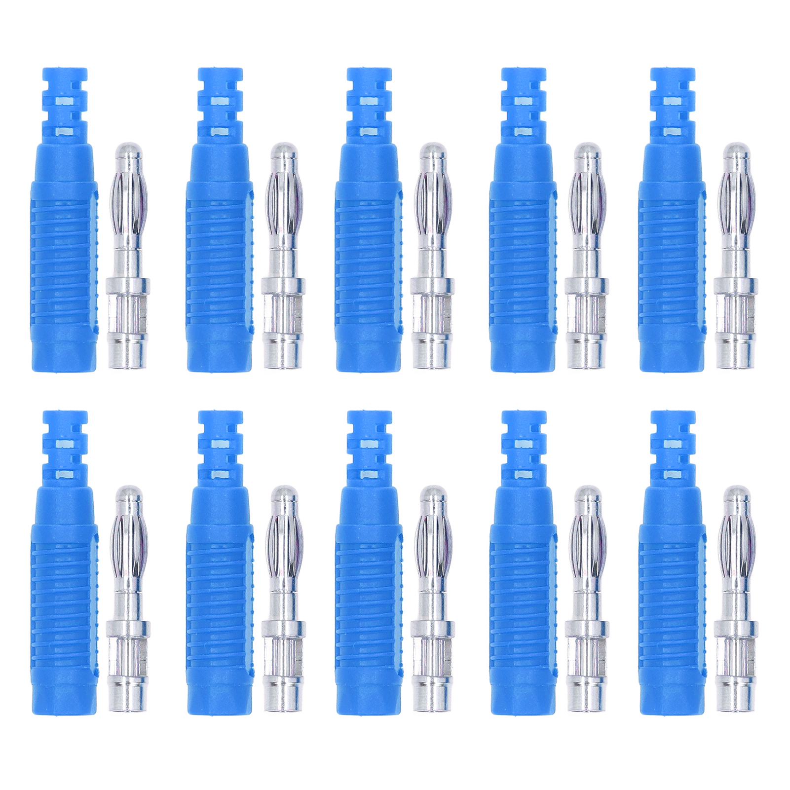 10 Sets Messing-bananenstecker (männlich) Pa-buchse Isolierrohr-sondenadapter J.10031 Blau