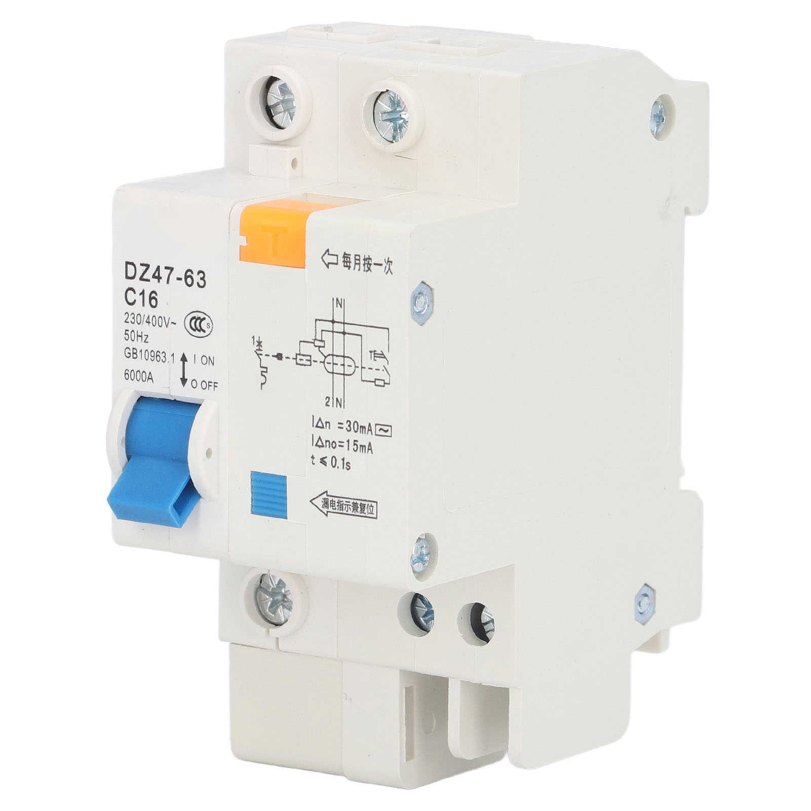 1p+n 16a 30ma Fehlerstromschutzschalter Für 230v/400v Fehlerstromschutz