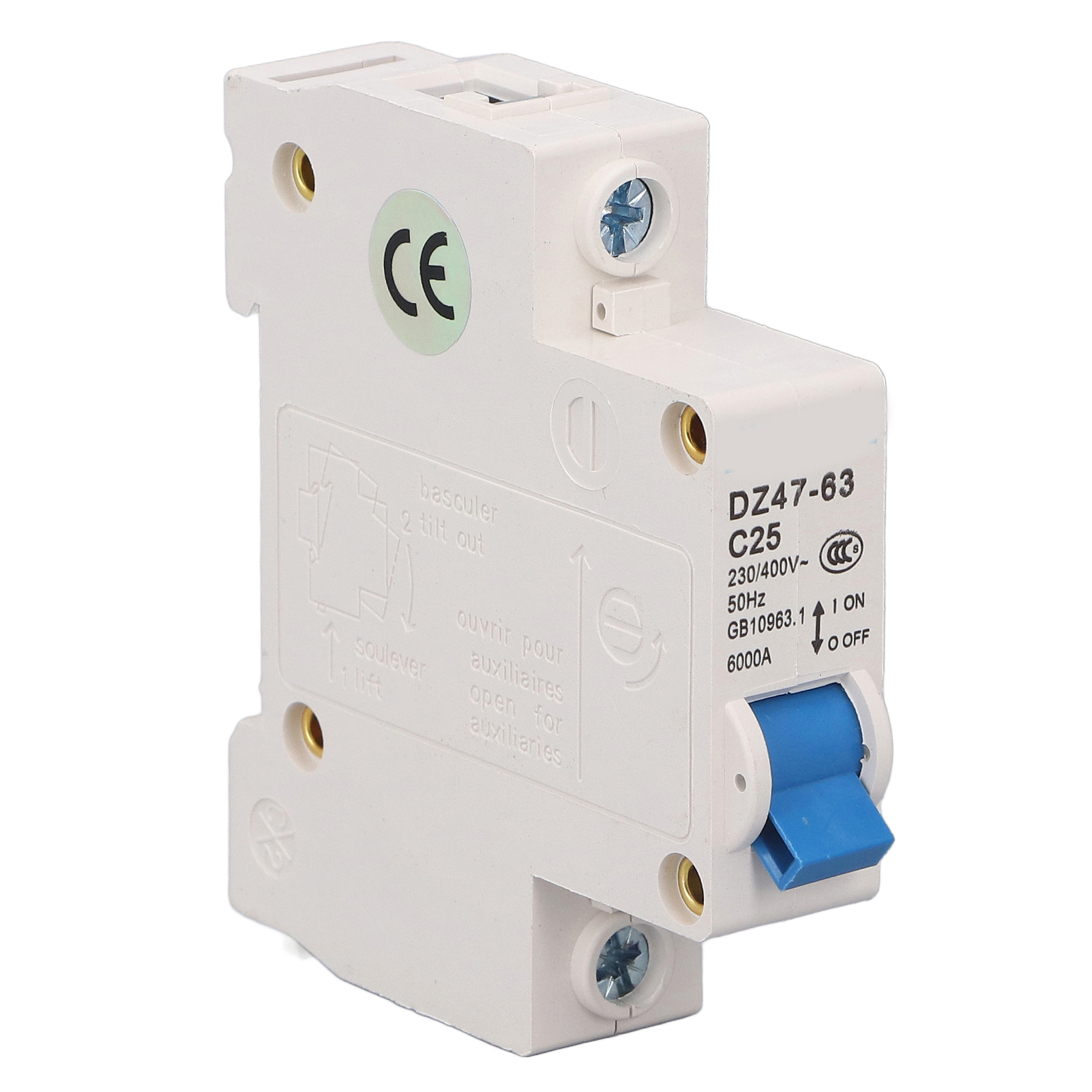 Mini-1p-25a-din-schienen-leistungsschalter, 6000a 230v/400v, Stromkreisschutz