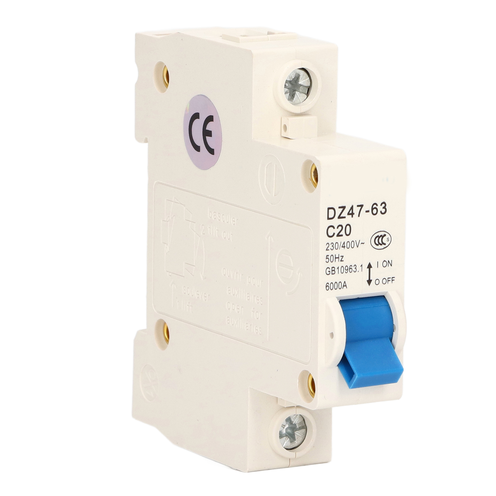Mini-1p 20a Din-schienen-leistungsschalter – 6000a Abschaltvermögen, 230v/400v – Hausinstallationsschutz