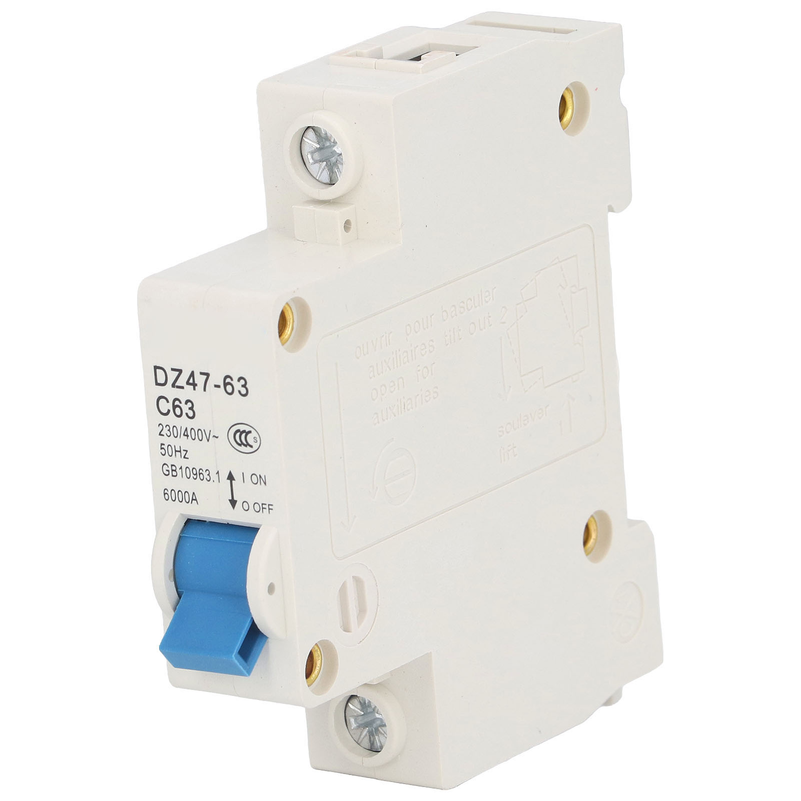 Miniatur-leistungsschalter 1p 63a Dz47-63 Mit Fehlerstromschutzschalter Für Din-schiene, 230v/400v