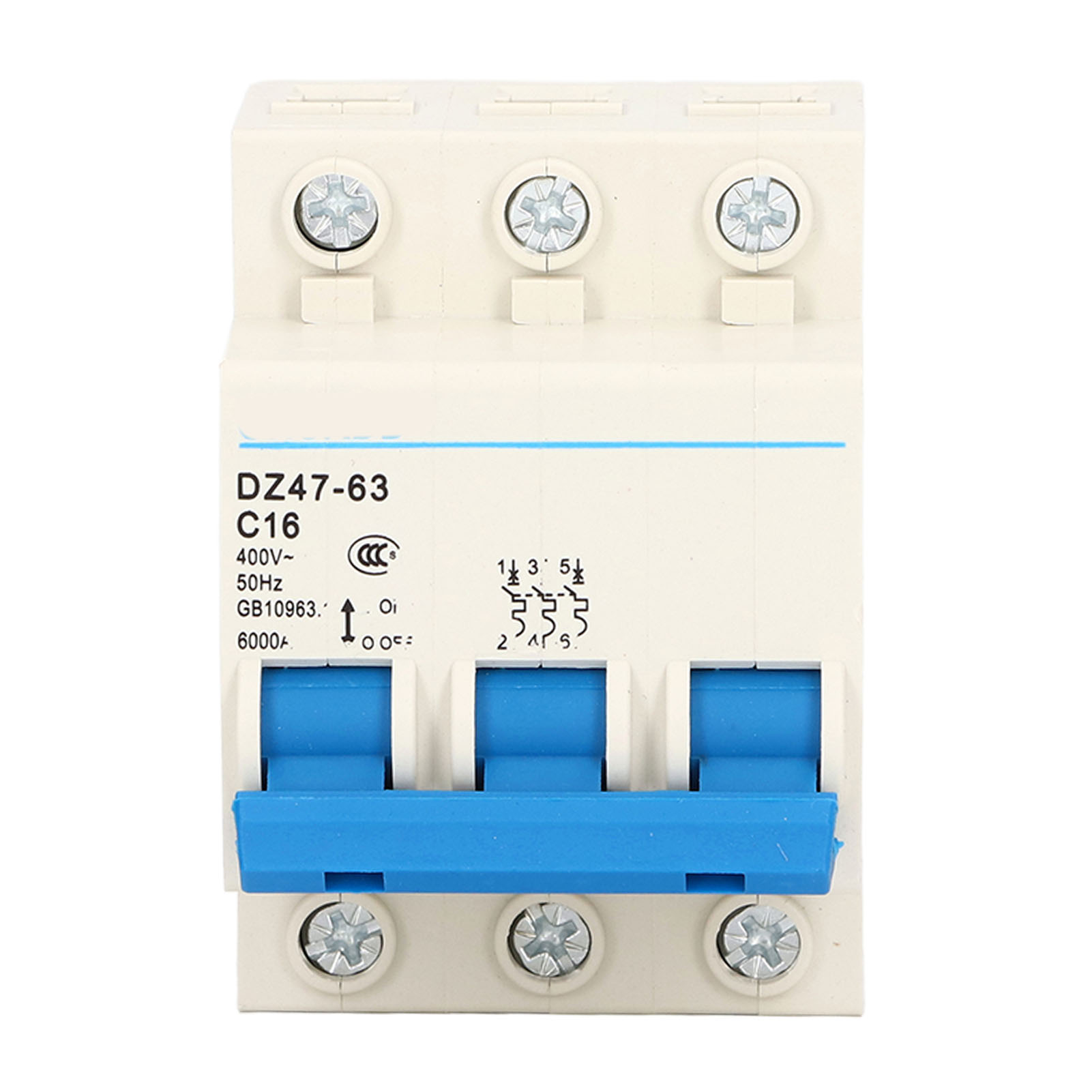 Miniatur-leistungsschalter 3p 400v 16a Für Din-schiene, Niederspannungsschutz Dz47-63 C16