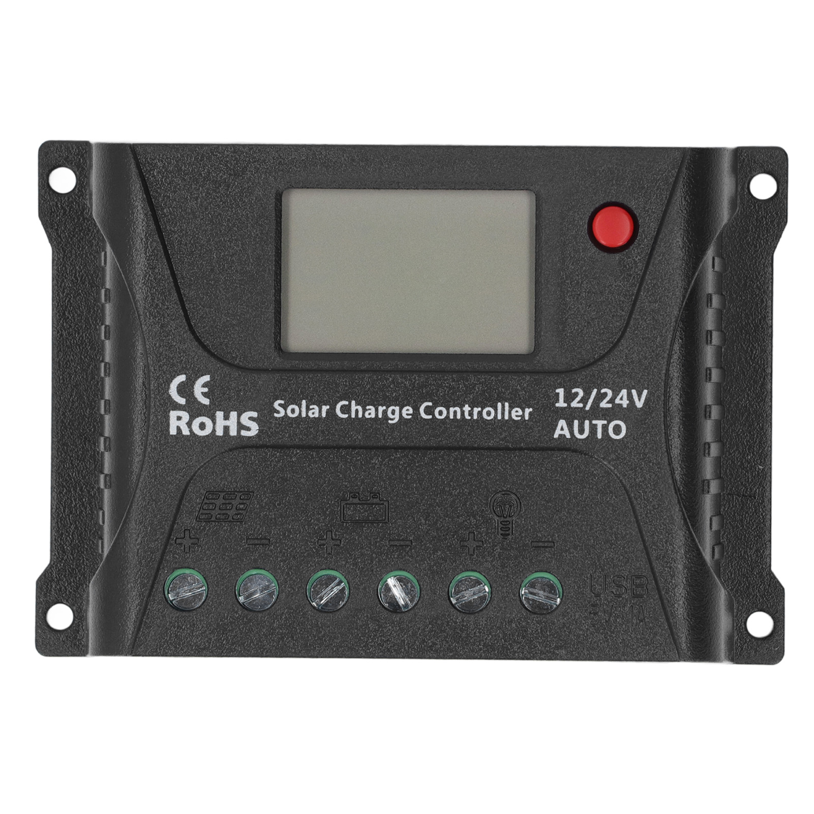 10a Pwm-solarladeregler Mit Led-anzeige Und Usb-anschluss Für 12v/24v-batterien