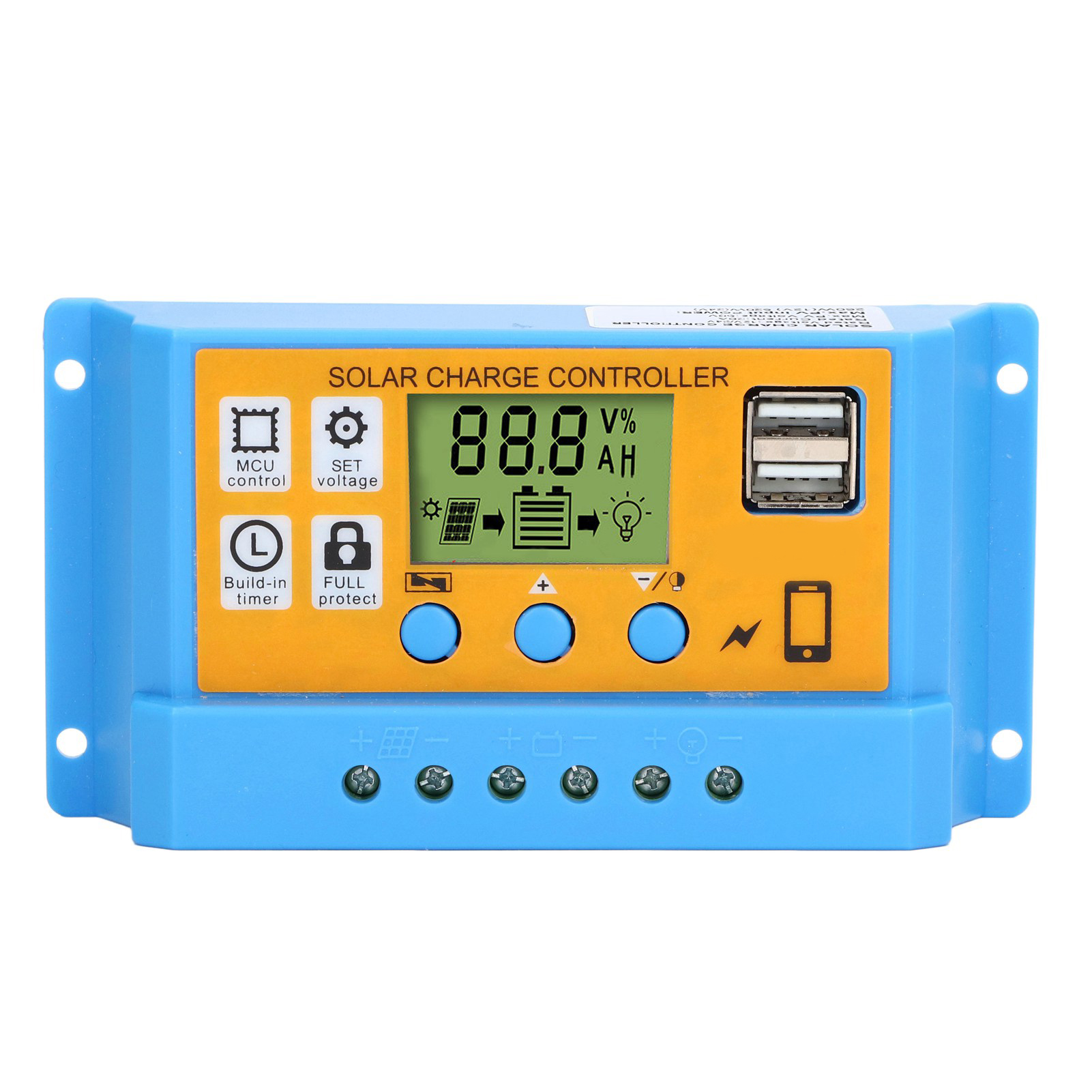 Intelligenter 20a-solar-laderegler Mit Digitalanzeige – 12v/24v, 260w/520w, Laderegler Für Solarmodule